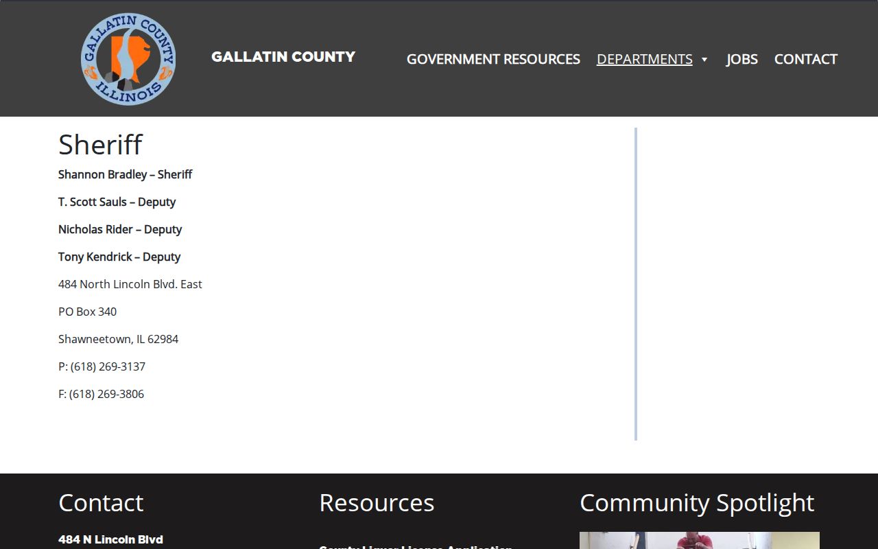 Gallatin County arrest search Sheriff contact source