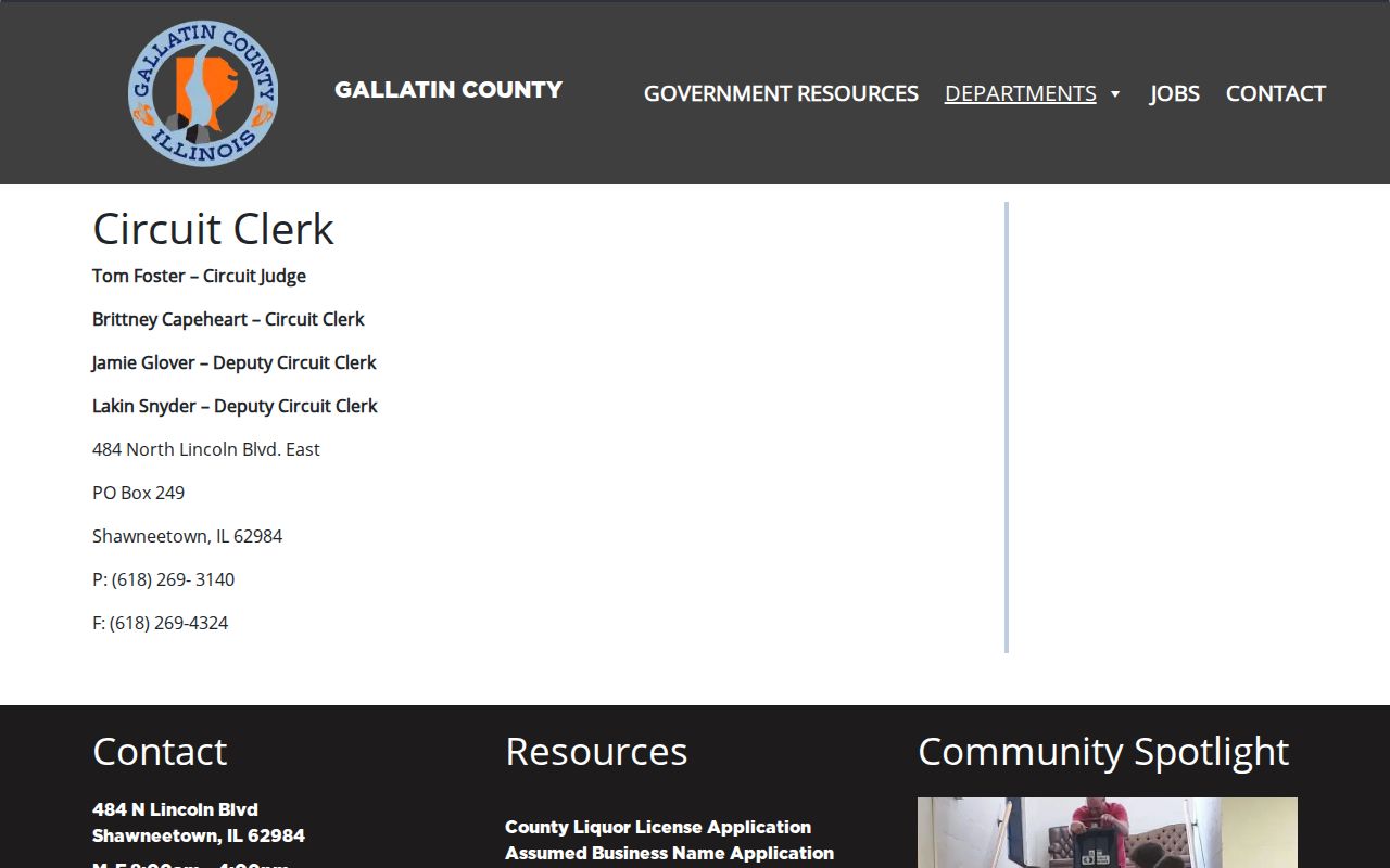 Gallatin County criminal court case Circuit Clerk source