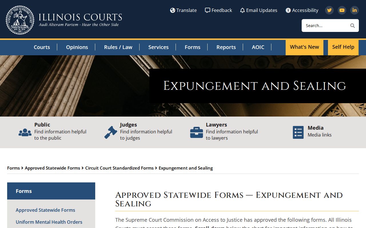 Gallatin County criminal history expungement and sealing forms