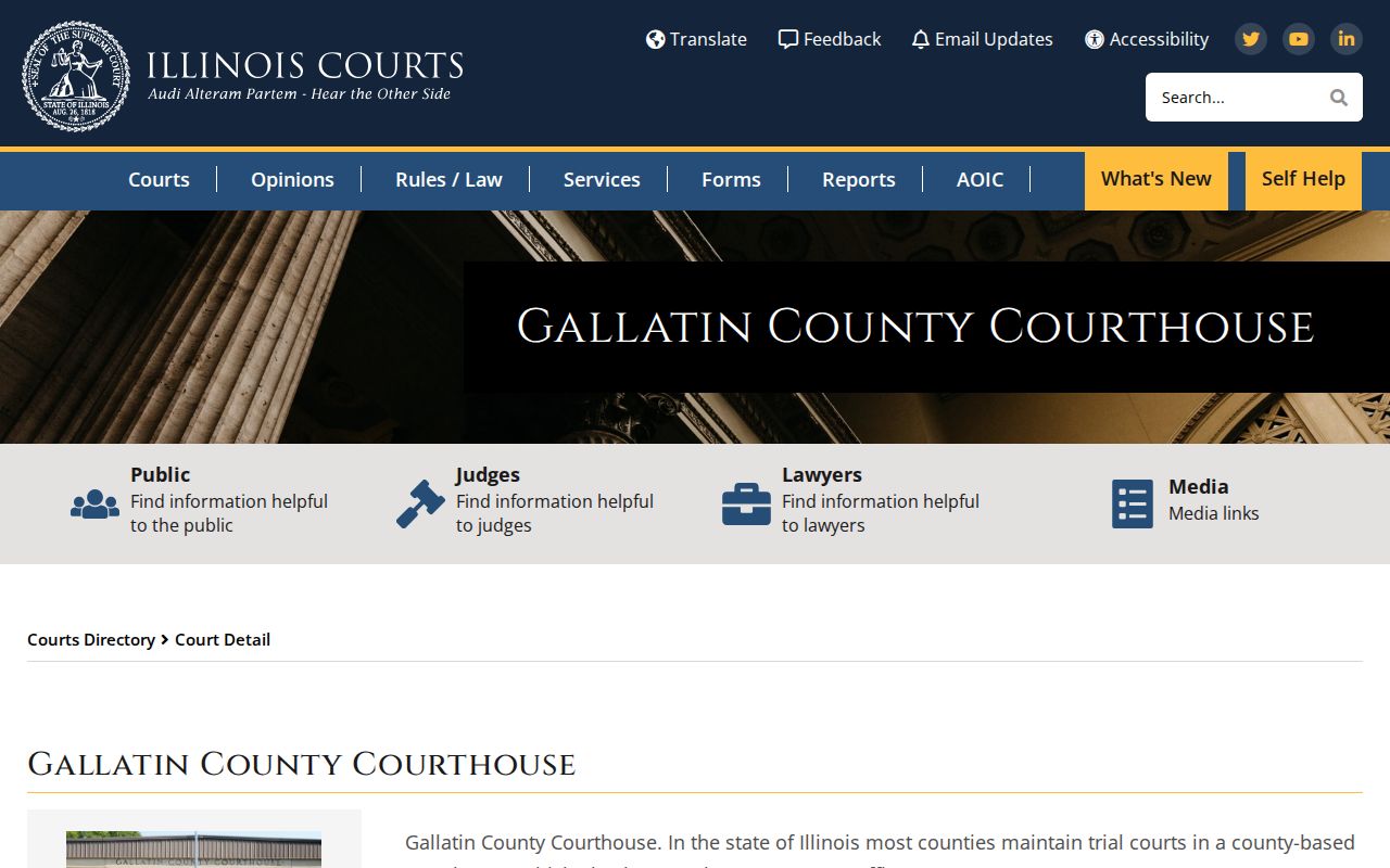 Gallatin County criminal history courthouse directory